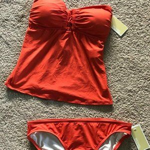 MICHAEL KORS TANK BANDEAU TANKINI SWIMSUIT XS NEW